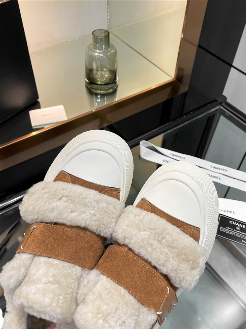 Ch**el velcro brown winter platform sneakers
