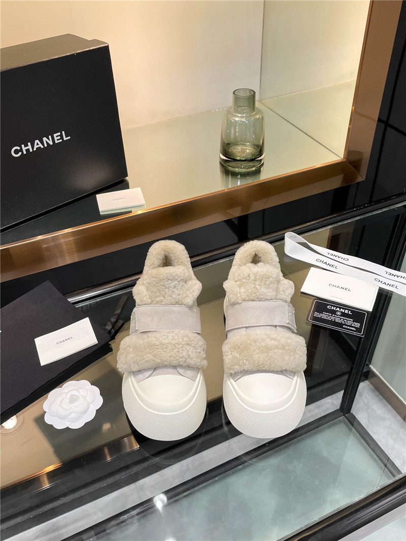 Ch**el velcro gray winter platform sneakers