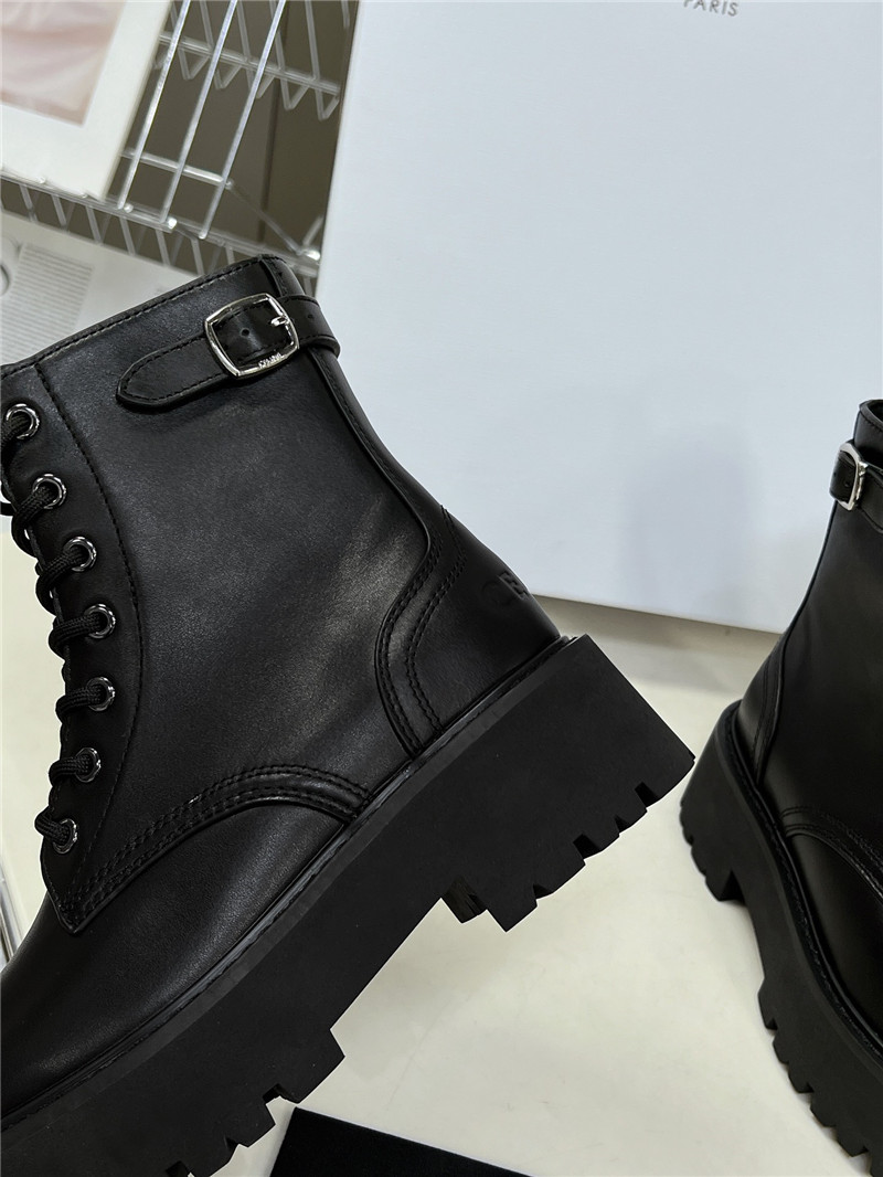 Ce1i*e black leather ankle boots