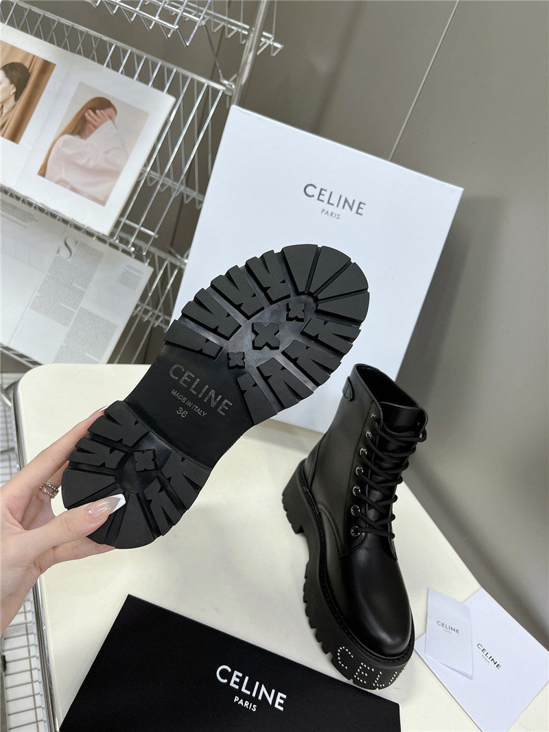 Ce1i*e black leather ankle boots