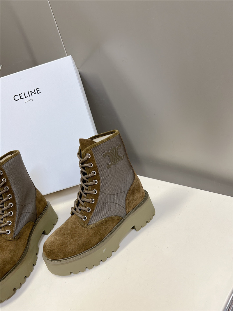 Ce1i*e suede bulky lace-up boots