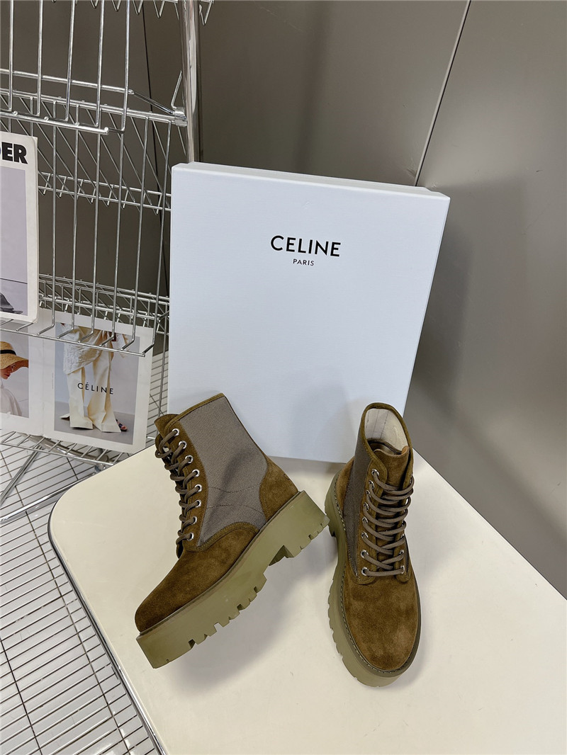 Ce1i*e suede bulky lace-up boots