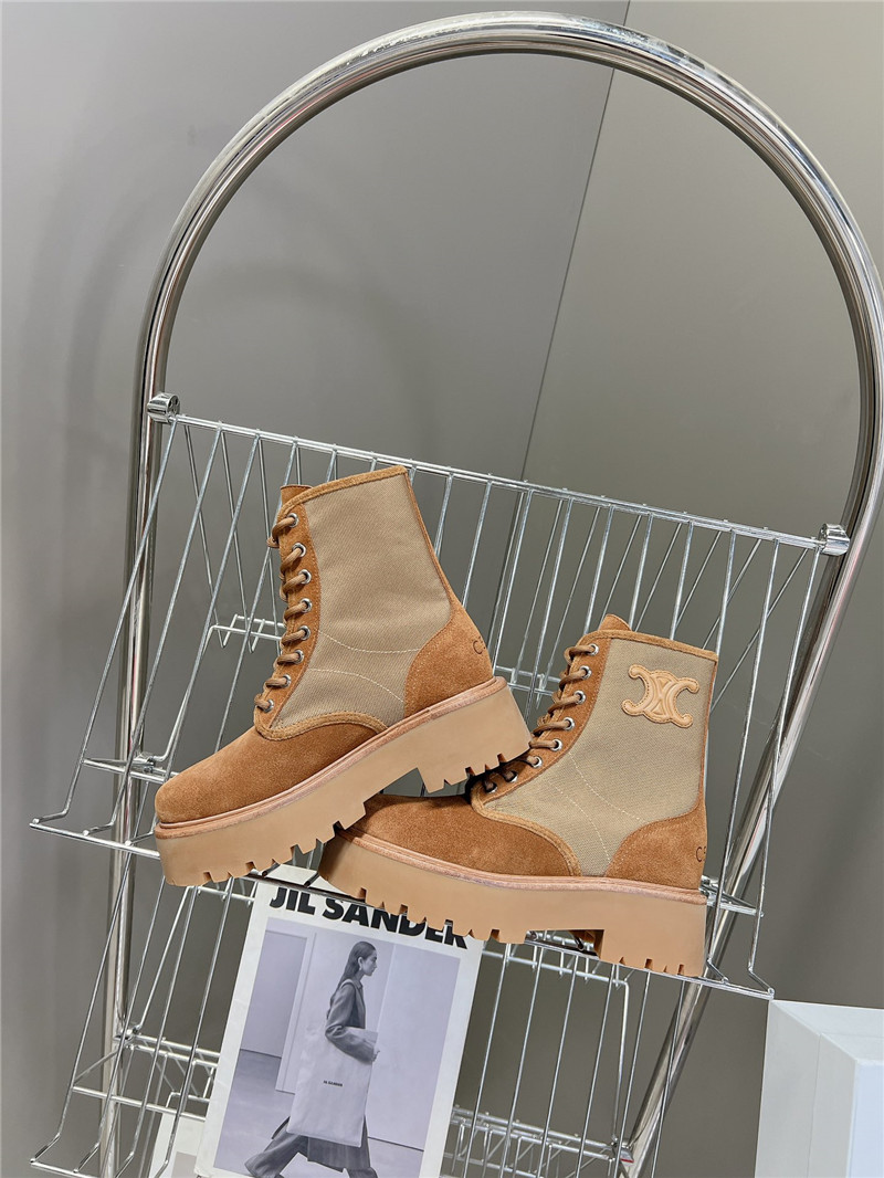 Ce1i*e bulky lace-up boots in brown