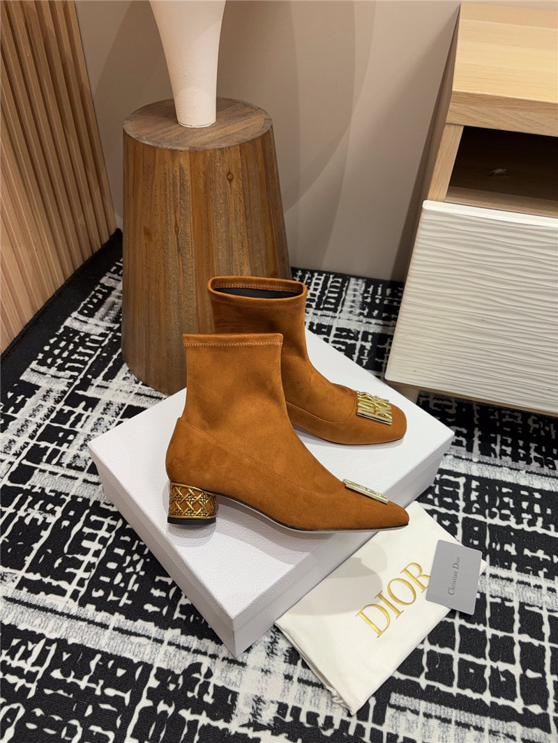 D10r cd icon brown heeled ankle boots