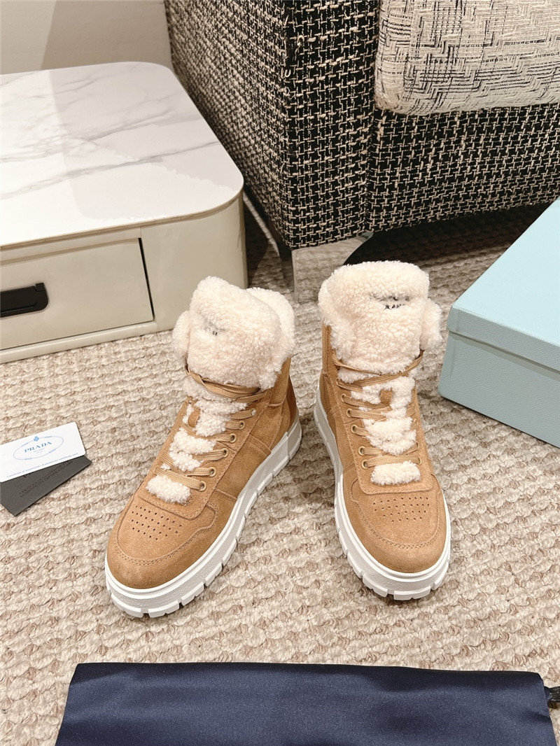 Pra*a suede leather high top winter platform sneakers