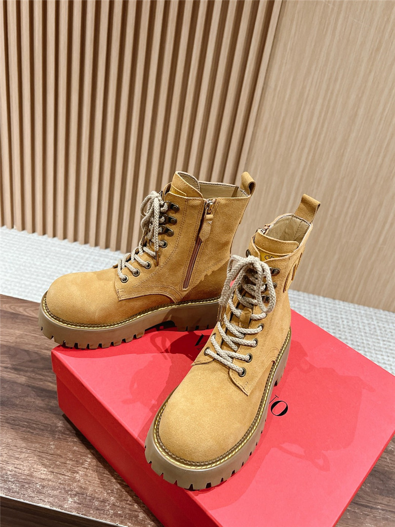 Va1e*ntin0 vlogo suede lace-up platform boots
