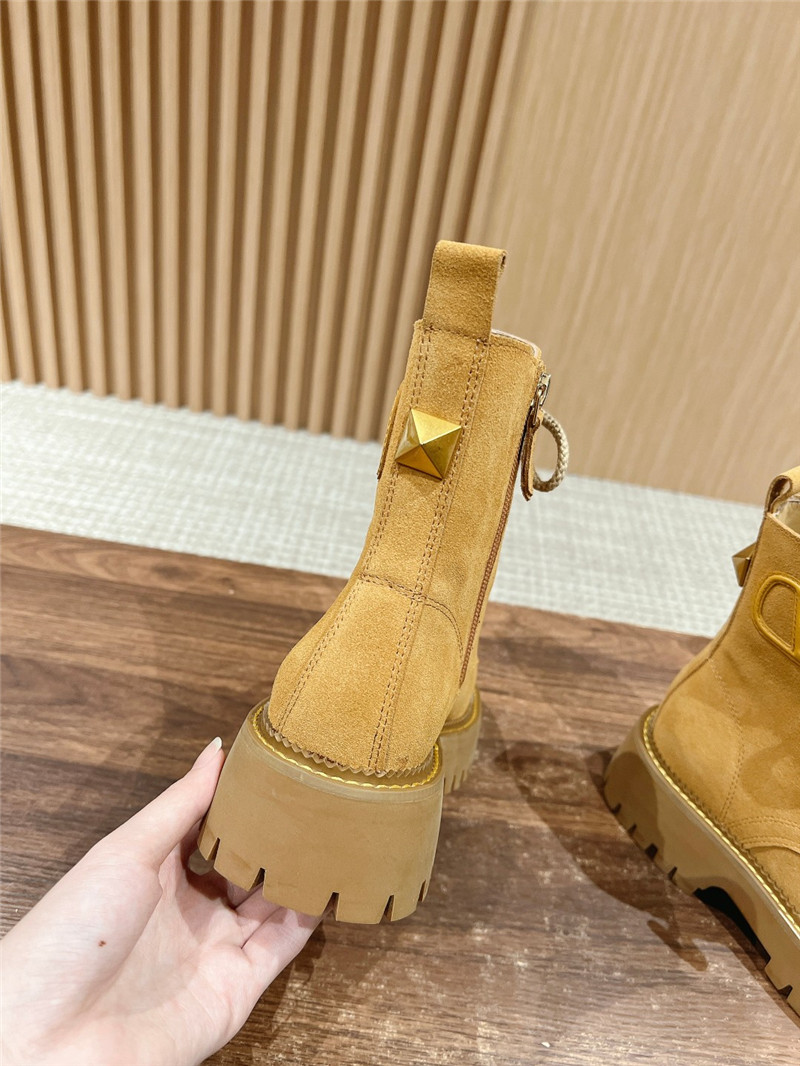 Va1e*ntin0 vlogo suede lace-up platform boots