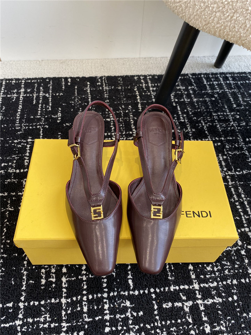 F**di ffold burgundy slingback pumps