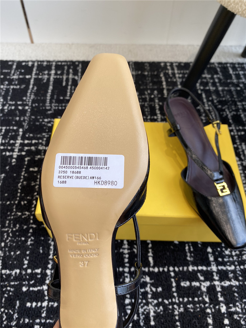 F**di ffold black slingback pumps