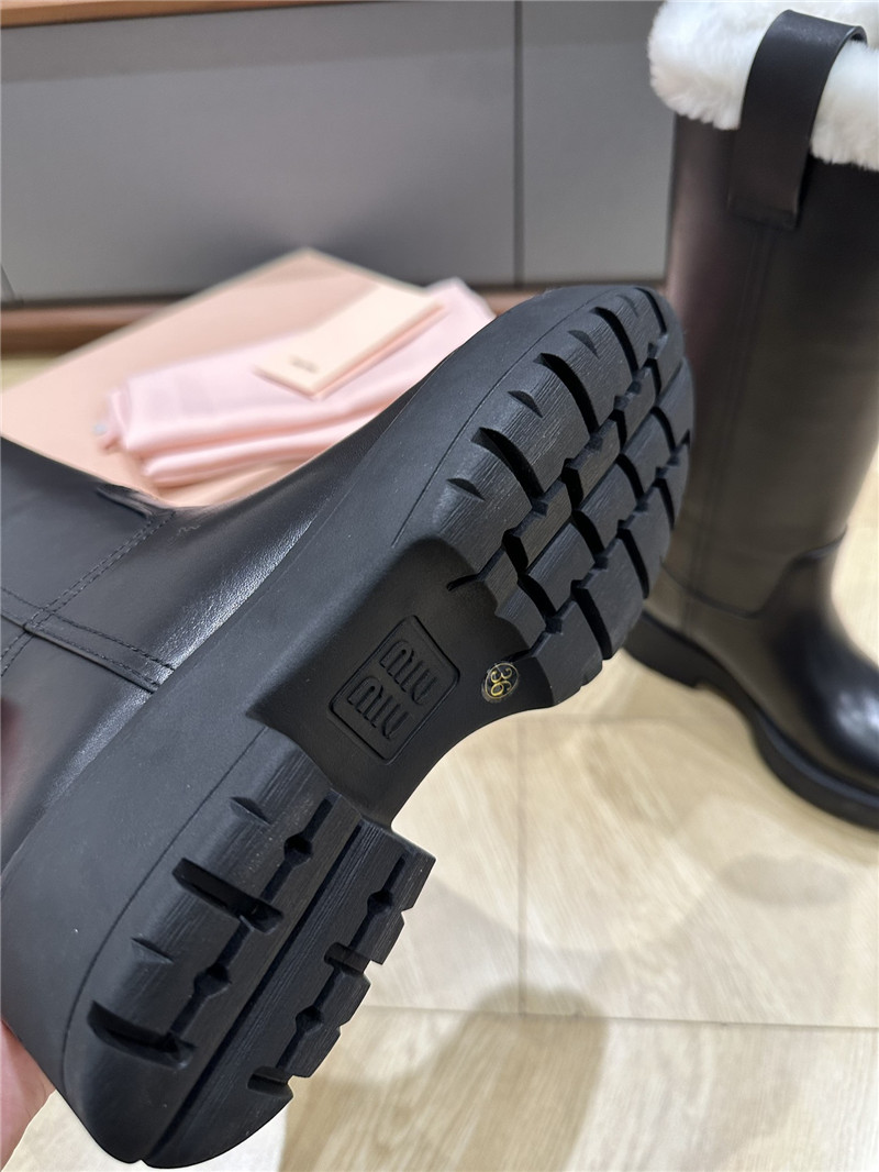 Miu Miu Women’s Black Leather High Boots