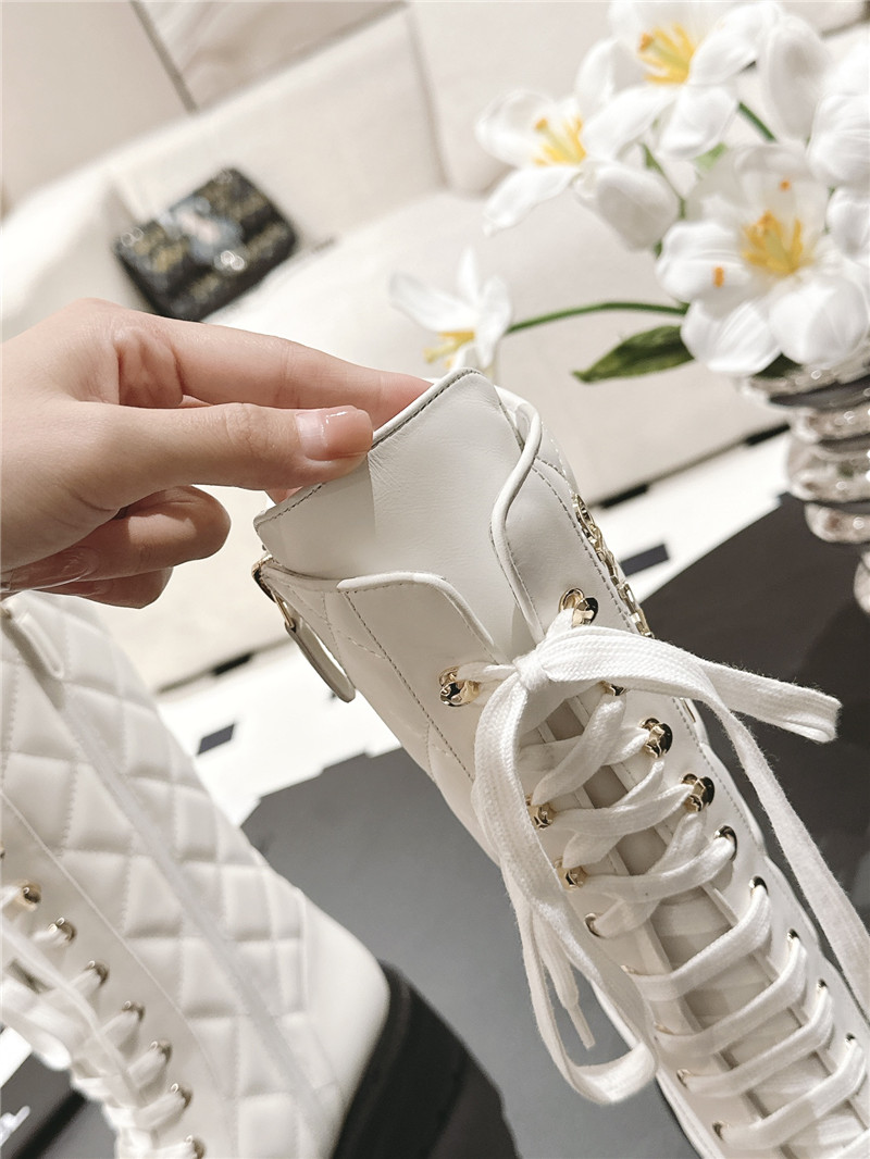 Ch**el lace up platform high boots