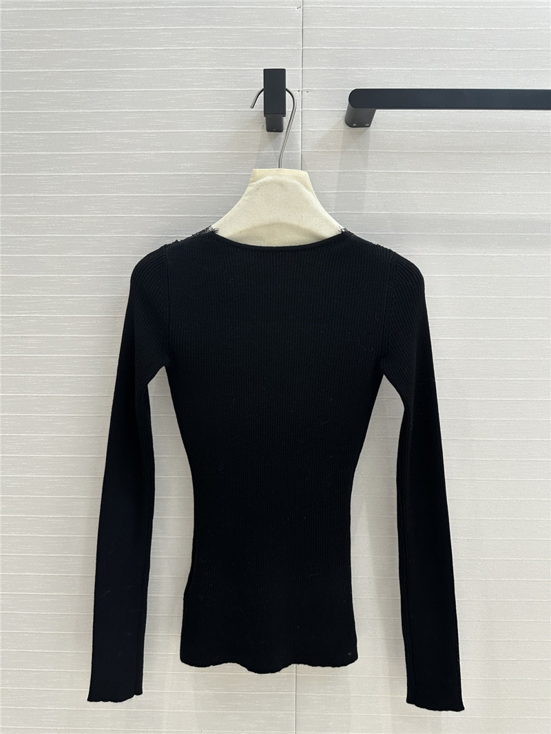 Va1e*ntin0 lace-trim wool sweater black