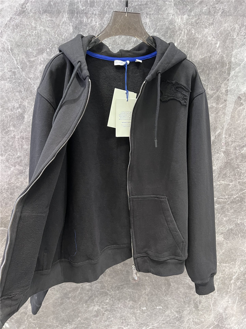Bv*b*rry black equestrian knight cotton zip hoodie