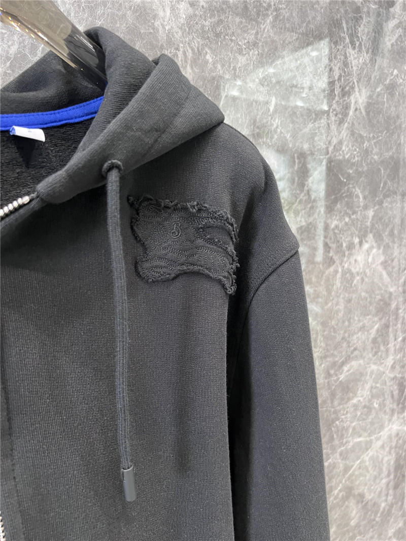 Bv*b*rry black equestrian knight cotton zip hoodie