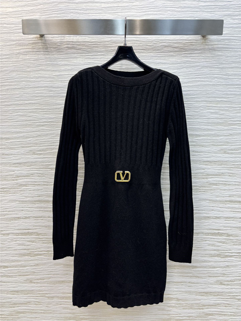 Va1e*ntin0 vertical striped knit dress