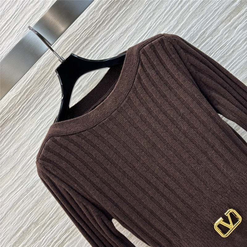Va1e*ntin0 vertical striped knit dress