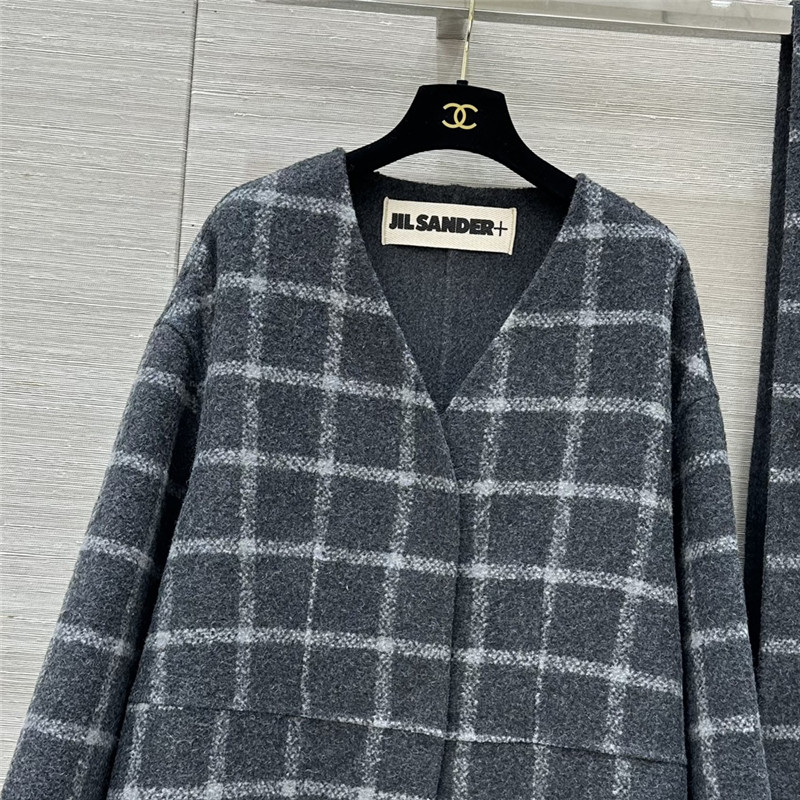 jil sander check coat