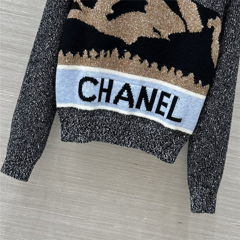 Ch**el jacquard blend cashmere sweater