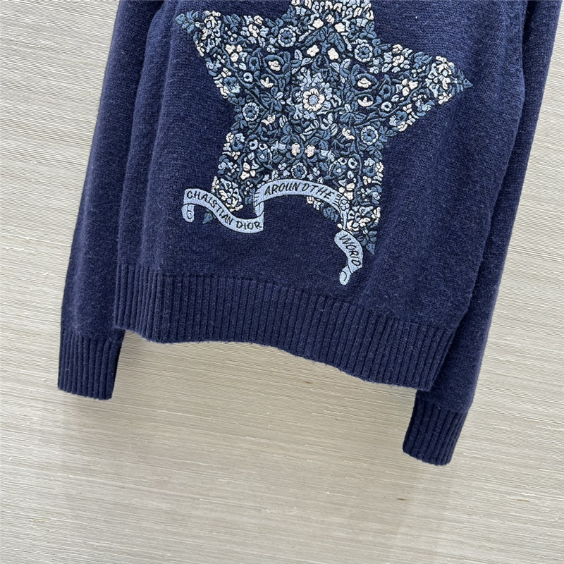 D10r embroidered wool sweater navy