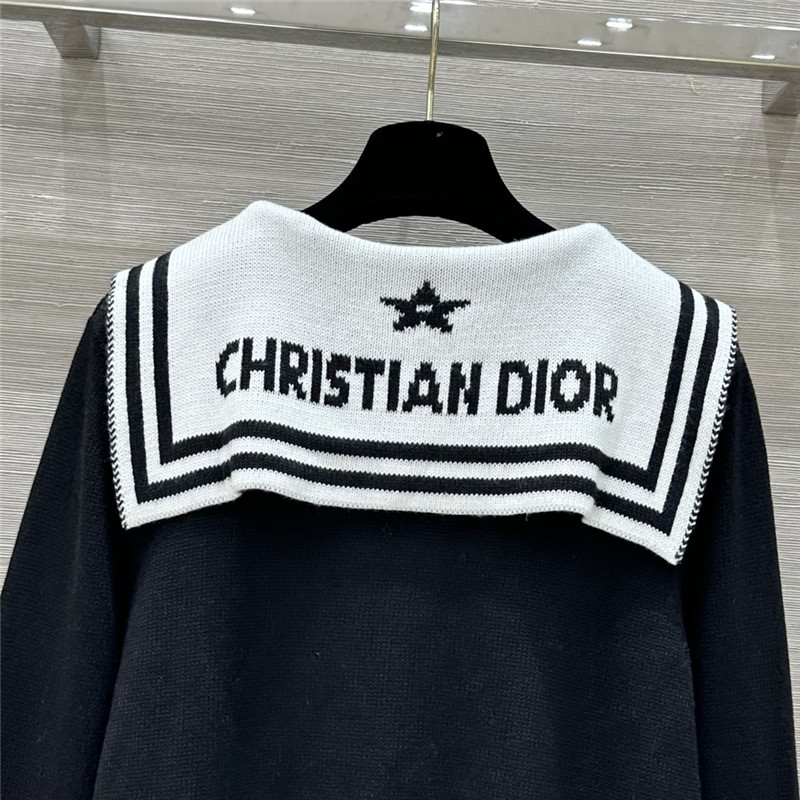 D10r sailor collar wool cardigan navy
