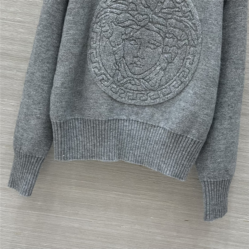 Versace Medusa Wool-Blend Sweater Grey