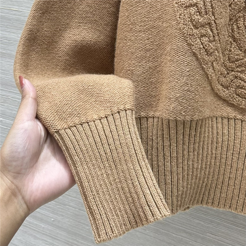 Versace Medusa Wool-Blend Sweater Beige