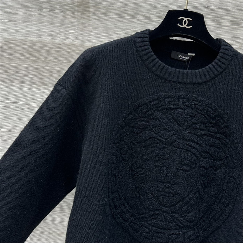 Versace Medusa Wool-Blend Sweater Black