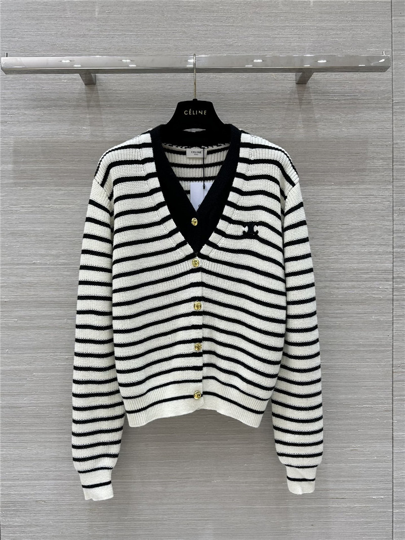 Ce1i*e v-neck marinière wool cardigan