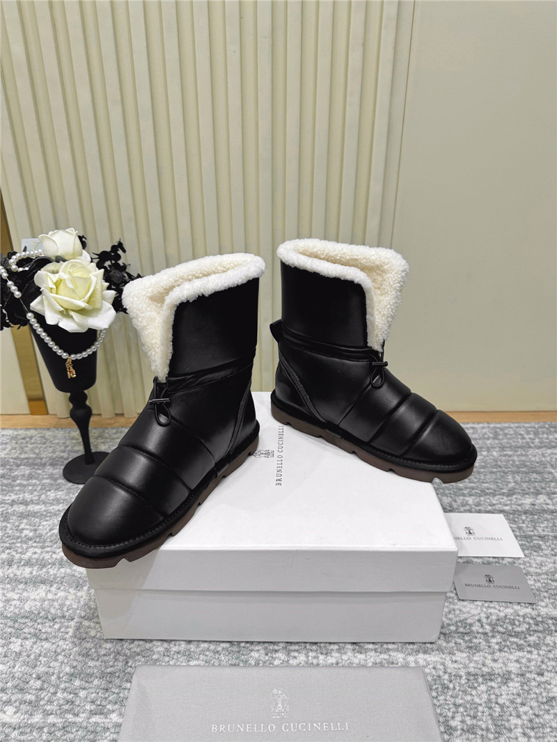 BC Black Calfskin Snow Boots