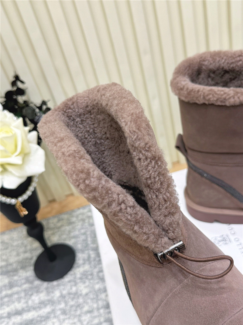 BC Suede Wool Snow Boots Brown