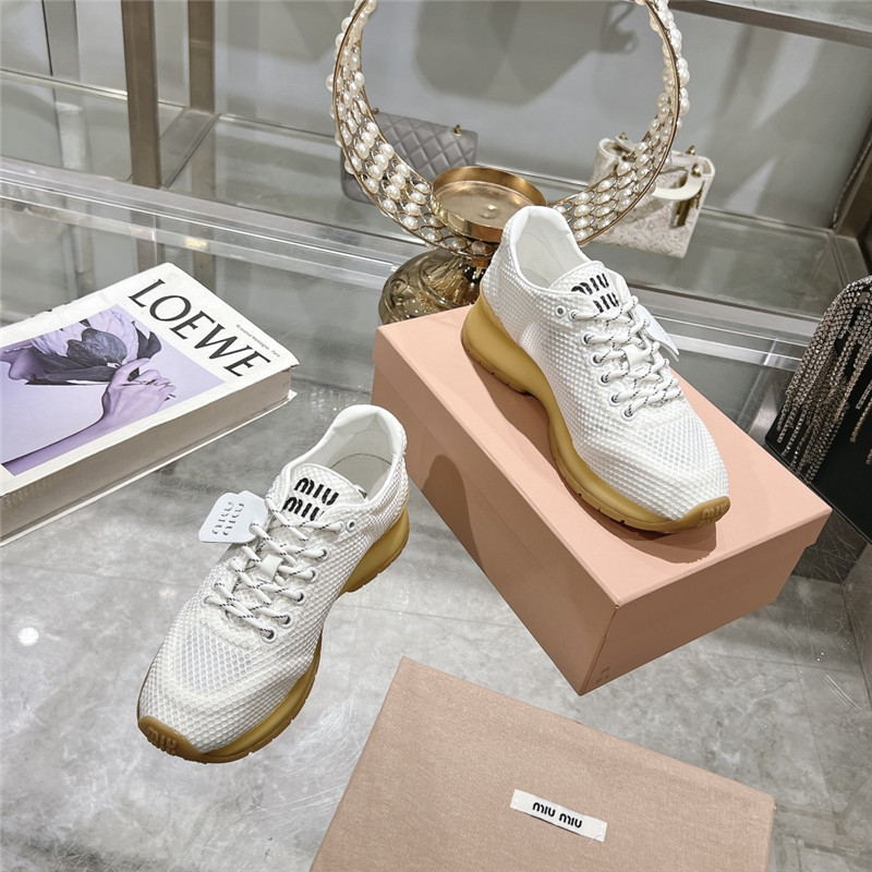 Miu Miu White Suede Sneakers for Women