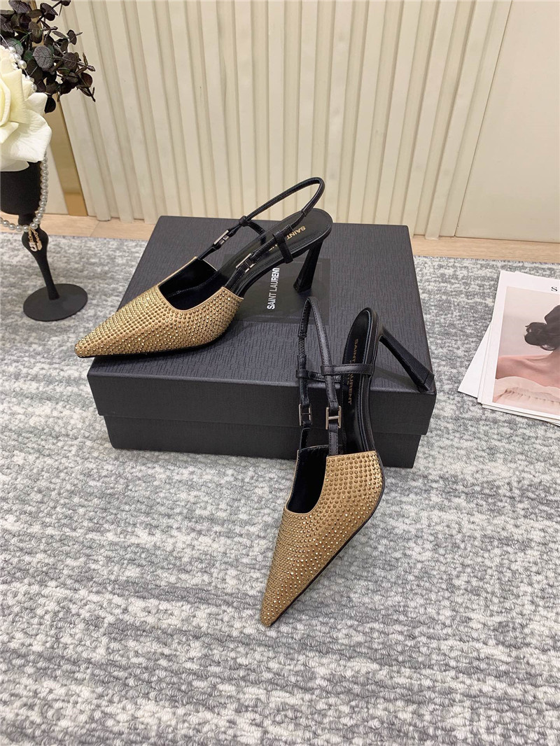 Sa1nt Lau*nt andree crystal-embellished slingbacks