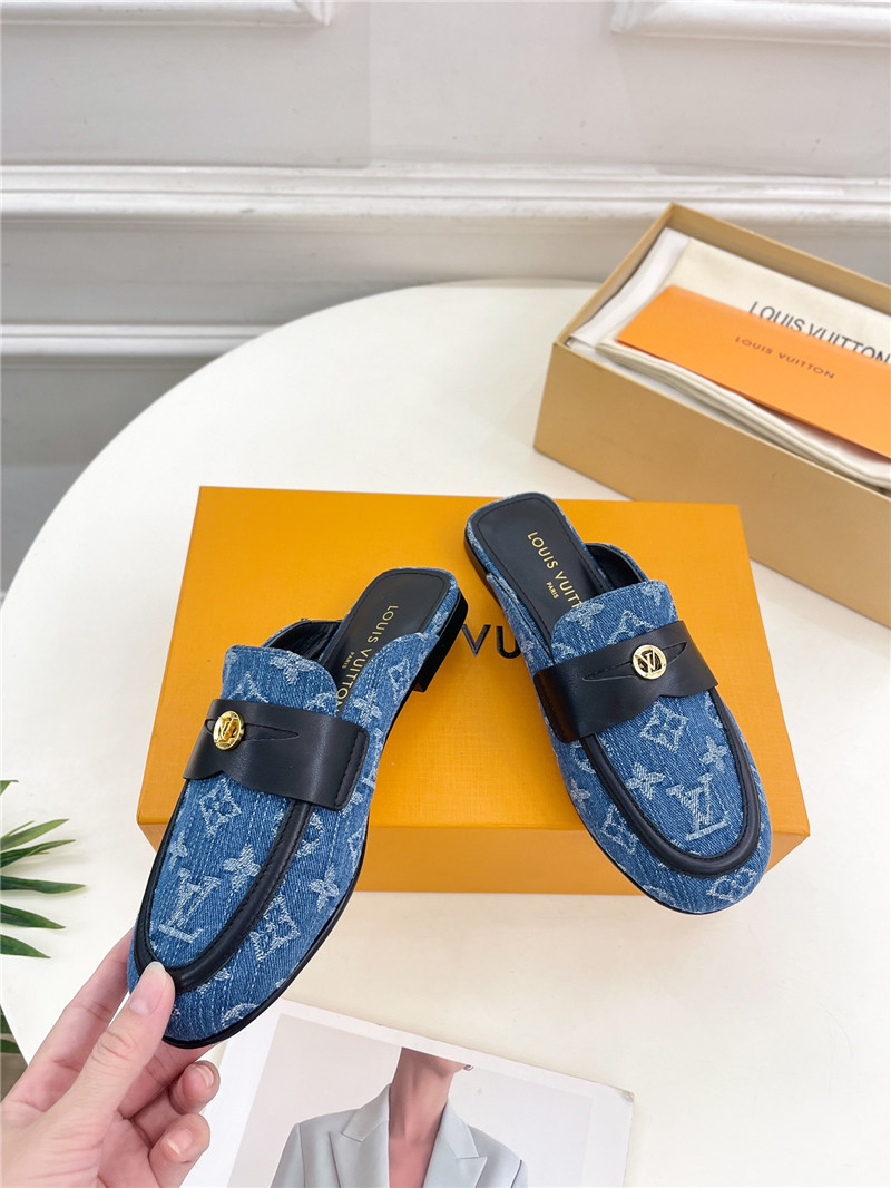 LV Soho Open Back Loafers Monogram Canvas