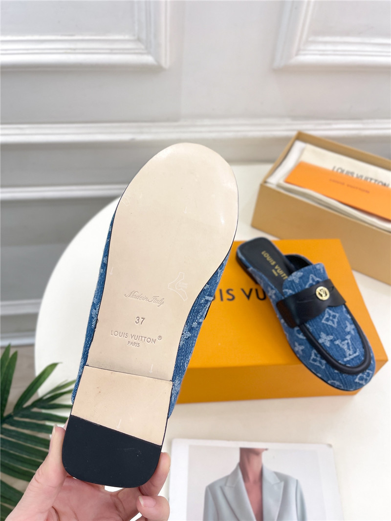 LV Soho Open Back Loafers Monogram Canvas