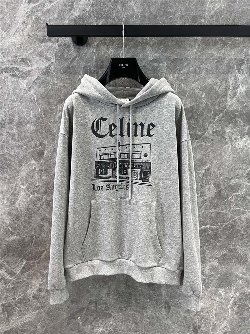 Ce1i*e grey printed cotton hoodie