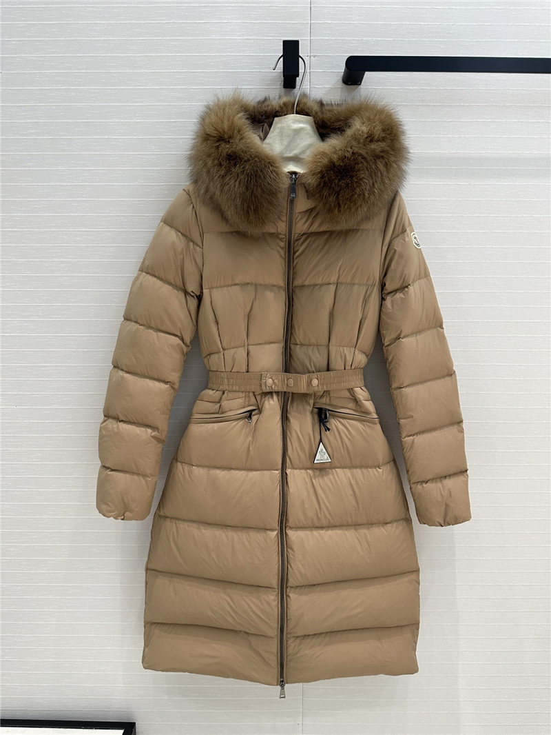 Moncler long hooded down jacket