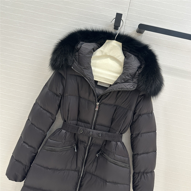 Moncler long hooded down jacket