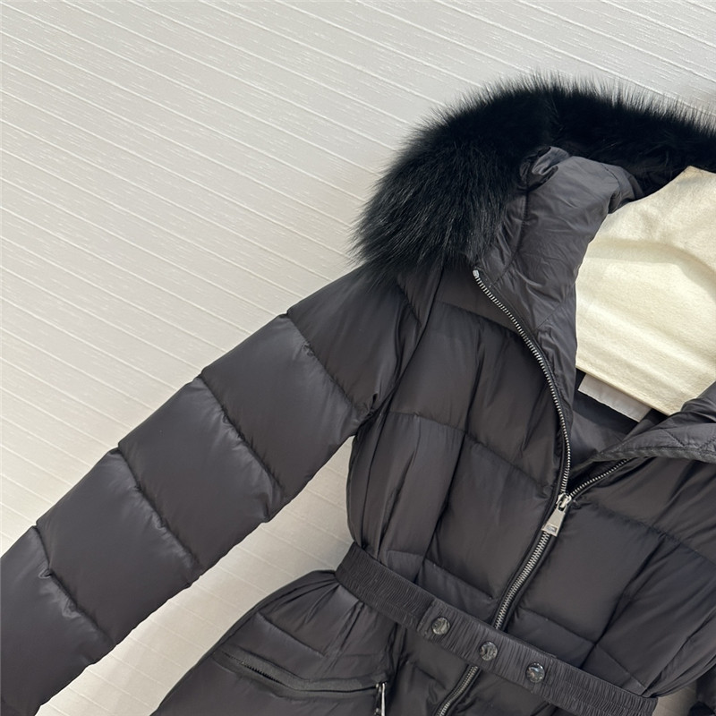 Moncler long hooded down jacket