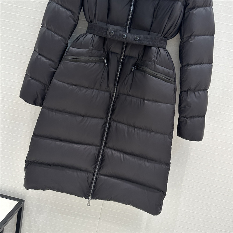 Moncler long hooded down jacket