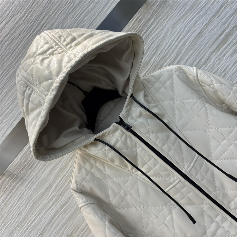 D10r hooded quilted leather jacket
