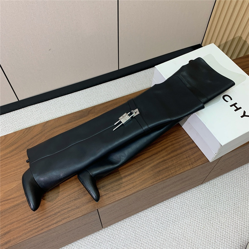 Givenchy Shark Lock Leather Over-the-Knee Boots