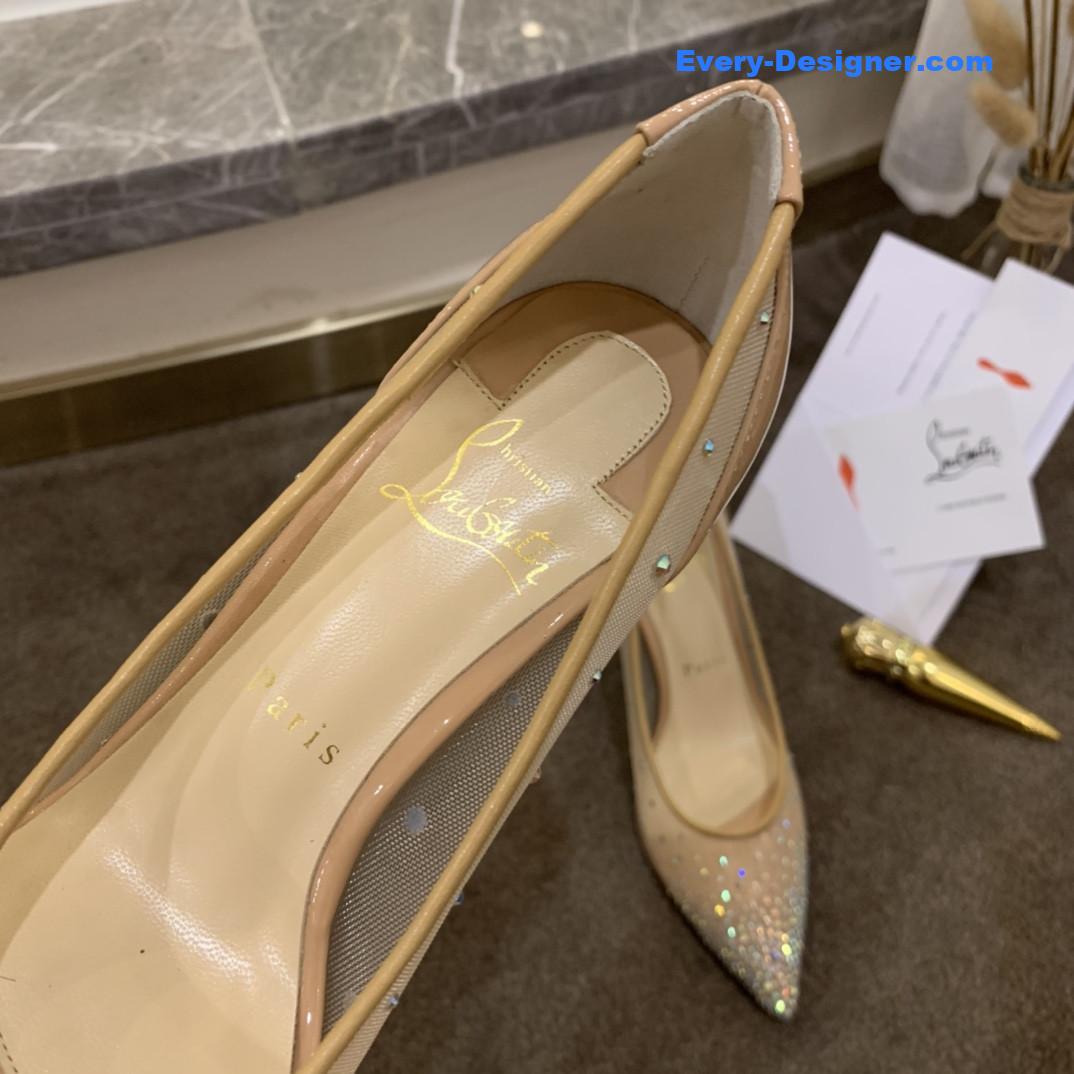 Chr1st1an louboutin rhinestone mesh pumps