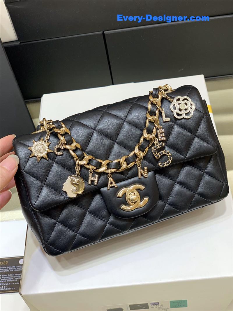 Ch**el cf logo flap bag