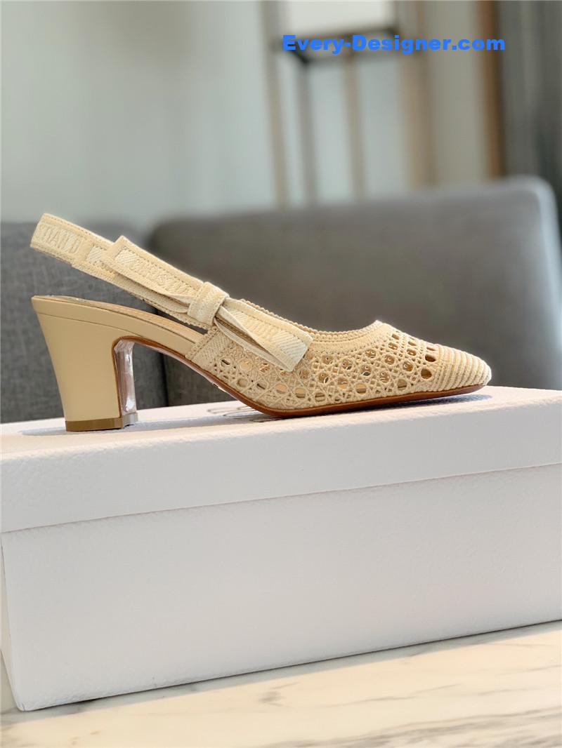 D10r new hollow lace bow high-heeled sandals