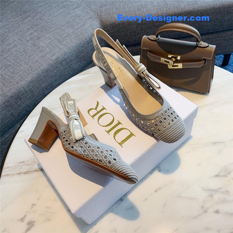 D10r new hollow lace bow high-heeled sandals