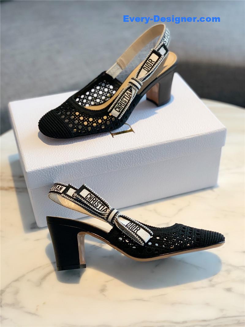 D10r new hollow lace bow high-heeled sandals