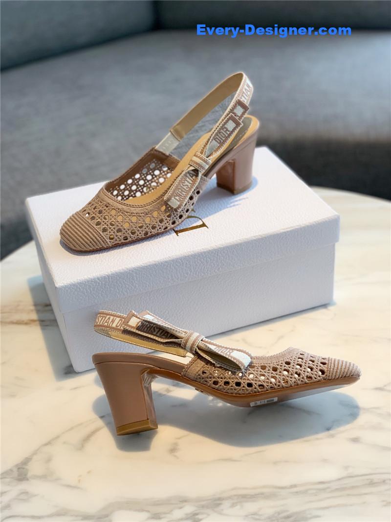 D10r new hollow lace bow high-heeled sandals