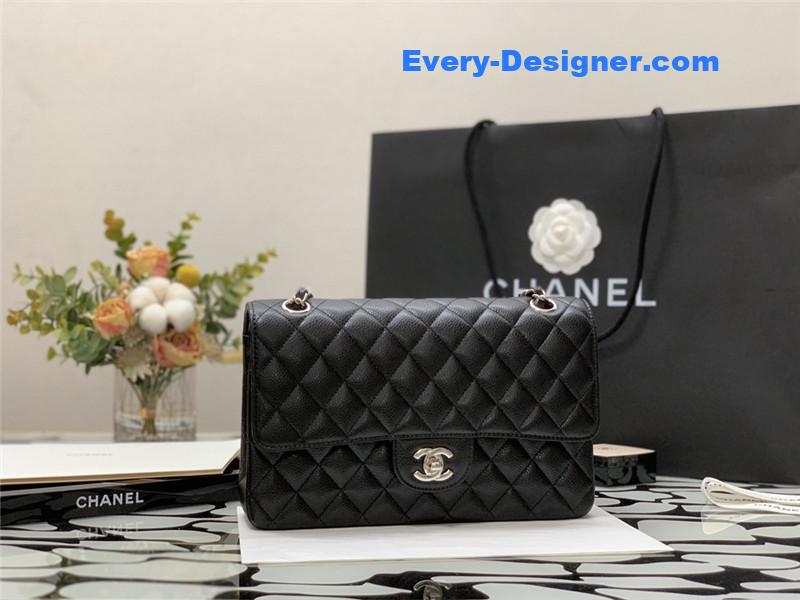 Ch**el classic flap caviar leather bag