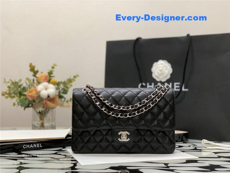 Ch**el classic flap caviar leather bag