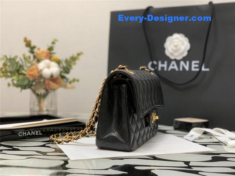 Ch**el classic flap caviar leather bag small